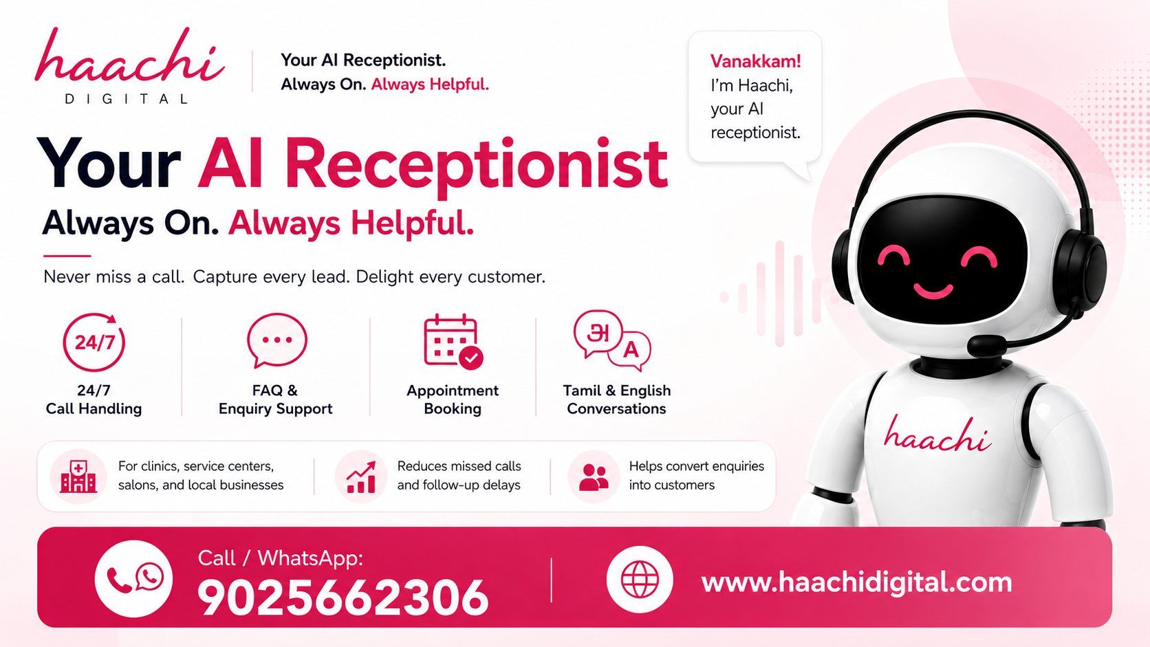 Haachi AI Receptionist Voice Platform