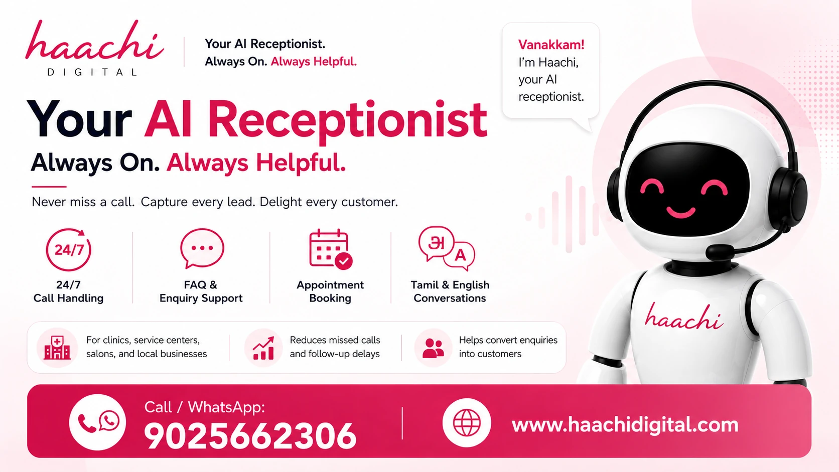 Haachi AI Receptionist preview